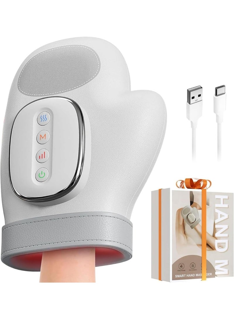 RaboS جهاز تدليك يدوي كهربائي، مزود بخاصية التسخين ووسادة هوائية للضغط لتخفيف آلام التهاب المفاصل ومتلازمة النفق الرسغي، 3 أوضاع، 5 مستويات شدة، هدية للرجال والنساء - Image 1